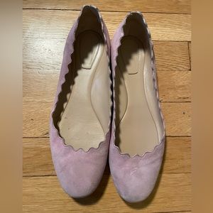 Pink Chloe Suede Flats